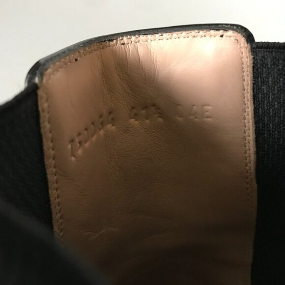 Gucci Trip Ankle Logo Plaque Boots Womens 41.5 11.5 Black Leather Chelsea Combat - Picture 12 of 15